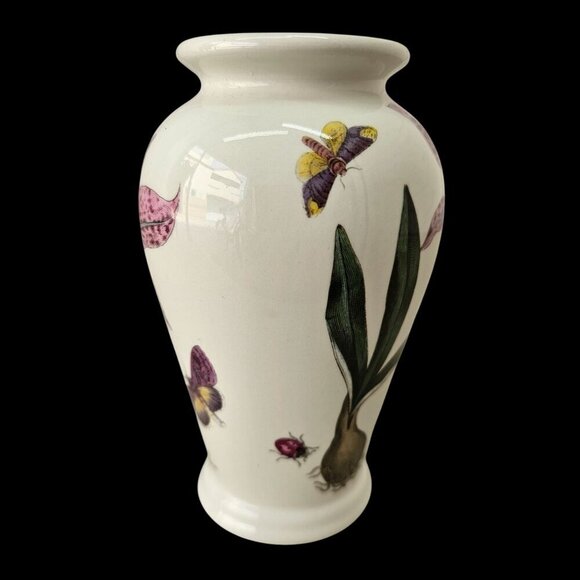 Portmeirion Botanic Garden 70s Small Urn Purple Colchicum Plant on White - Picture 2 of 7